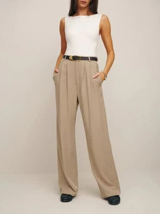 REFORMATION Mason Pants Womens Sz 4 PETITE Wide Leg Trouser Office - Picture 1 of 11