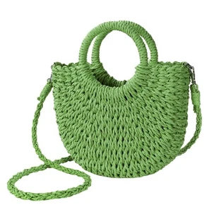 Womens Straw Beach Bag Woven Crossbody Shoulder Bags Top Handle Satchel Handb... - Picture 1 of 6