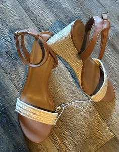 Tish Damen-Keilabsatz Größe 12 Einzelband Knöchelriemen mit Memory Foam Innensohle - Bild 1 von 5