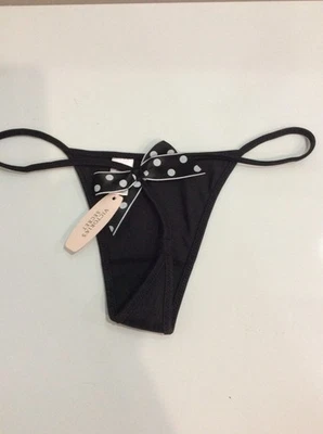 Vintage 2004 Victoria Secret  Black  Backless Bow V String Size Small - Image 1 of 2