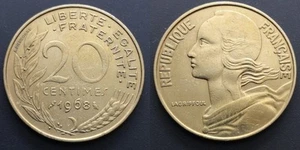 Coin France - 1968 - 20 centimes Marianne Cupro (N2341) - Picture 1 of 3