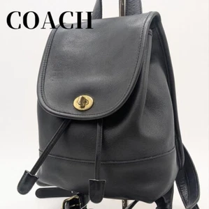 Vintage Old COACH 9960 Daypack / Backpack -Black Leather - Picture 1 of 18