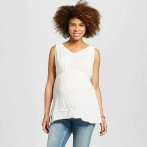 New Women's Maternity Clothes Top Cream Tunic Shirt NWT Size Small - Picture 1 of 4