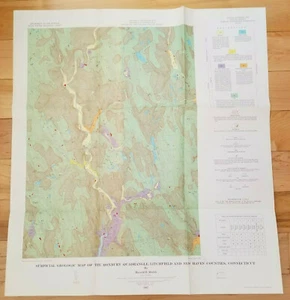 Vtg 1967 Geologic Map of Roxbury, Litchfield & New Haven Counties, Connecticut - Picture 1 of 10