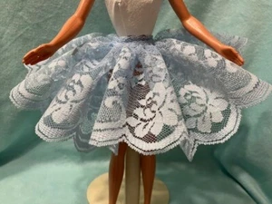 EXTRA FULL BLUE LACE SKIRT HANDMADE ORIGINAL CLOTHES 4 FASHION DOLLS - Picture 1 of 4
