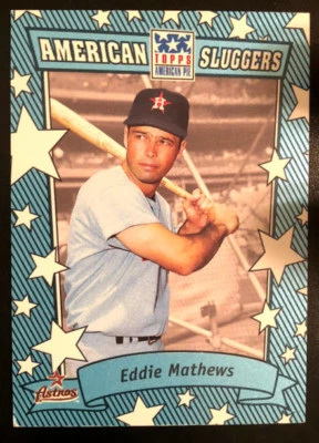 2002 Topps American Pie Sluggers Blue Astros Baseball Card #AS-EM Eddie Mathews - Image 1 of 2