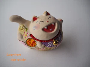 Lucky Cat Ornament Manekineko Good Luck Money Healing Display Japanese pottery - Picture 1 of 22