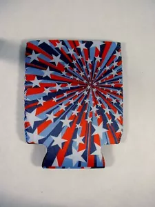 2 NEUE STERNE STREIFEN DOSE FLASCHE KOOZIE JAGEN ANGELN KNOSPENLICHT - Bild 1 von 2