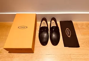 Tods Mens Black Leather Gommino Driving Shoes UK 7 EU 41 New Loafers RRP £590 - Picture 1 of 9