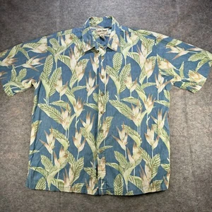Cooke Street Hawaiian Shirt Mens XL Blue Reverse Print Aloha Resort Wear - Picture 1 of 6