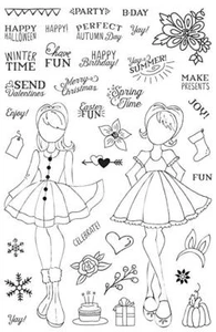 Holiday Bliss Julie Nutting Planner Stamps 911713 by Prima Clear Stamp Set NEW! - Picture 1 of 2