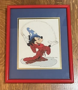 Disney Mickey Mouse Fantasia Needlework Framed Wall Art 15” X 12” - Picture 1 of 3