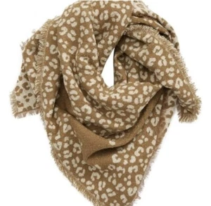 NWT MADEWELL CHEETAH Square BLANKET SCARF Women’s Brown & White All Seasons 🎁 - Picture 1 of 4