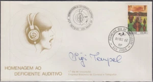 BRAZIL Sc # 1836.1 FDC HOMAGE to the DEAF, a PAINTING by JEWISH ARTIST TEMPEL - Picture 1 of 1