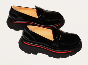4CCCCEES Patent Leather Crunch Penny Loafers EU 39 New (Box damaged) - Picture 1 of 20