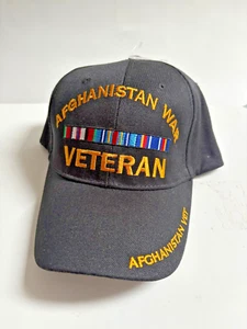 Afghanistan War Veteran Hat With ribbons USA Military Adjustable Cap Embroidered - Picture 1 of 5
