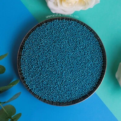 Blue Metallic Pearls 2mm~4mm~6mm~Mix 100g  - Image 1 of 4