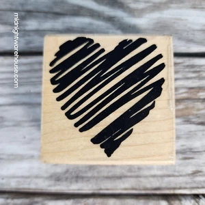 Large Heart-B Wood Mounted Rubber Stamp Vintage 1995 Embossing Arts Co #1076-F - Picture 1 of 6