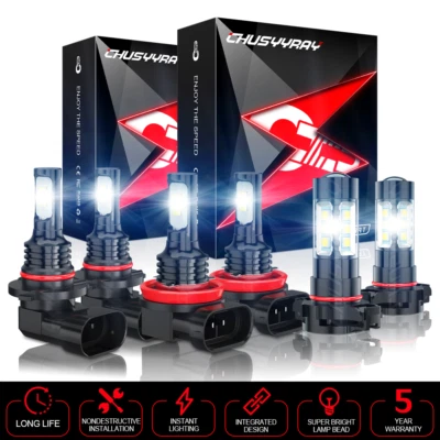 Combo de faróis LED + lâmpadas de neblina para Chevy Silverado 1500 2500HD 2007-2015 - Imagem 1 de 4