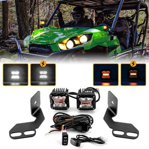 Amber White 3'' Strobe Pods+A-Pillar Mounts+DT Wire For HONDA PIONEER 1000 - Picture 1 of 17
