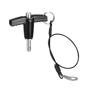 T Handle Locking Pins, Push-Button Quick Release Pin with Lanyard (5mm-10mm) - Imagen 1 de 6