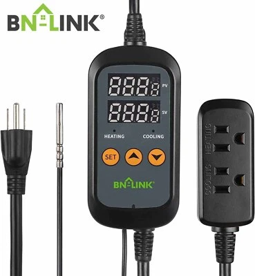 Controlador de temperatura digital calefacción refrigeración toma termostato enchufe -40-176 °F  - Imagen 1 de 4