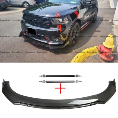 For Dodge Durango Front Bumper Lip Spoiler Splitter + Strut Rods Carbon Fiber Foto 1 de 4