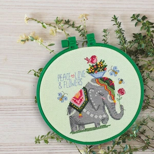 DIY Kreuzstich Kit "Elefant" 5,9"x5,9", Abris Art - Bild 1 von 3