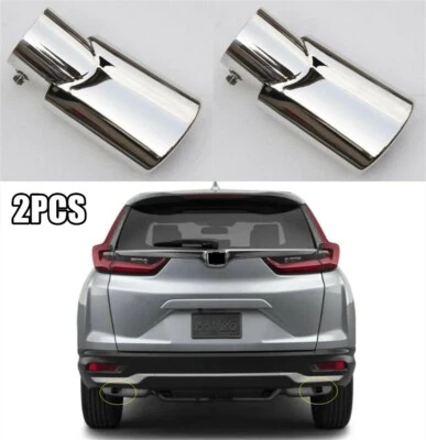 For 2020-2022 Honda CRV CR-V Stainless Rear Tail Exhaust Muffler Tip Pipe 2PCS - Image 1 of 4