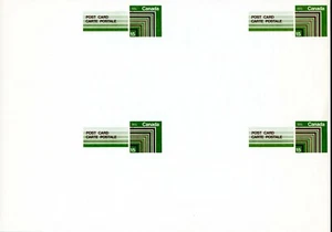 LOT 88696 CANADA UX115 UNCUT BLOCK OF 4 UNUSED POSTAL STATIONERY CARD NEW DESIGN - Picture 1 of 2