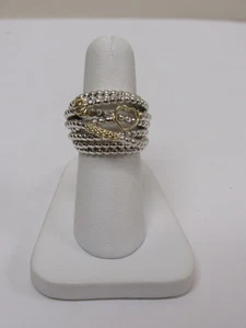 Designer LAGOS Sterling Silver 18k Caviar Icon Overlay Ring - Picture 1 of 7