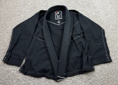 Kimono Origin Jiu Jitsu Gi Youth 7/8 preto costura contraste artes marciais - Imagem 1 de 4