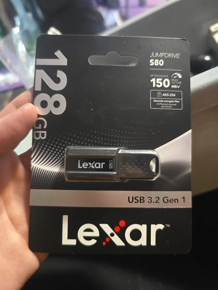 Lexar JumpDrive S80 128GB USB 3.2 Flash Drive Black (LJDS080128G-BNBNU) - Image 1 of 1