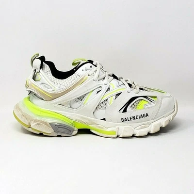 Tênis Feminino Balenciaga Worn Out Track Branco Amarelo Fluorescente EUA 11 US$ 1050 - Imagem 1 de 4