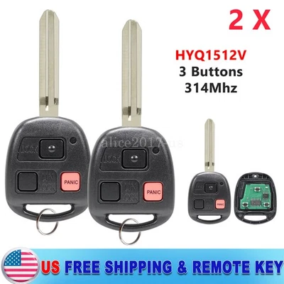 2 Llavero de coche remoto para Toyota Land Cruiser HYQ1512V 2003 2004 2005 2006 2007 Foto 1 de 4