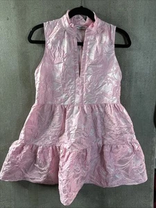 Amanda Uprichard Pink Sleeveless Saffron Jacquard L Mini Dress Small - Picture 1 of 5