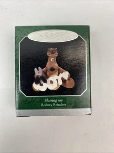 Hallmark Miniature Keepsake Ornament Sharing Joy Rodney Reindeer 1998 - Picture 1 of 4