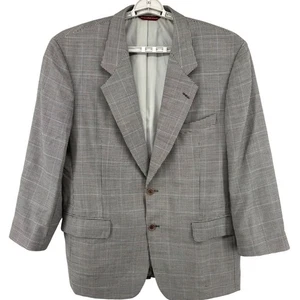 Samuelsohn Men's Houndstooth Blazer 44R Super 100S Wool 2 Button Black Blue - Picture 1 of 14