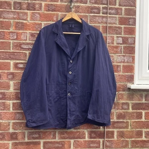Vintage British Railways Indigo Blue Cotton Engineer Coat Chore Jacket 1950’s - Picture 1 of 9