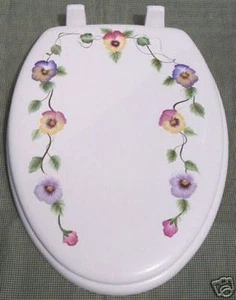 HP PANSY/PANSIES/ TOILET SEAT/ELONGATED - Picture 1 of 1