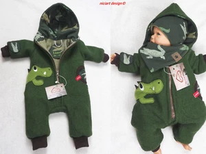 niciart design ♥WALKOVERALL♥GR 50-110 WOLLWALK ANZUG♥ EINTEILER♥Krokodil grün - Bild 1 von 56