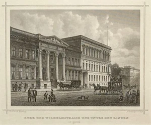 BERLIN Wilhelmstrasse Unter den Linden Original Stahlstich um 1880 - Bild 1 von 3