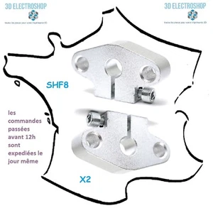 lot de 2 supports SHF8 alu pour guides 8mm mounting rods 3d printer - Imagen 1 de 2