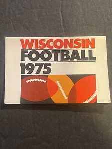 Vintage 1975 Wisconsin Badgers Football Taschenplan kostenloser Versand - Bild 1 von 7