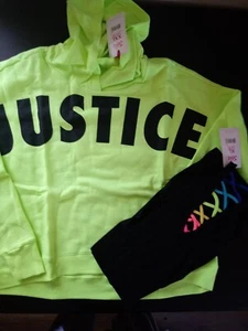 NWT Girls Justice Logo Hoodie 16/18Plus - Size 16/18 rainbow leggings (6) - Picture 1 of 2