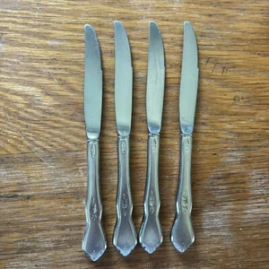 Oneida MORNING BLOSSOM Stainless Profile Burnished Flatware 4 Pc Table Knives - Picture 1 of 4
