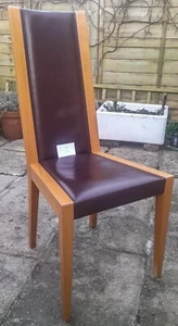 set of 4 vintage Habitat Potocco dining chairs leather and oak great condition - Picture 1 of 8