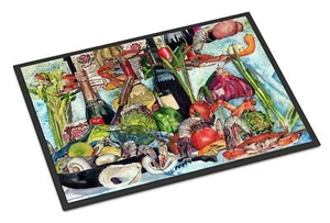 Caroline's Treasures 8915MAT Wine Crab Shrimp and Oysters ormat 18x27 Front - Picture 1 of 7