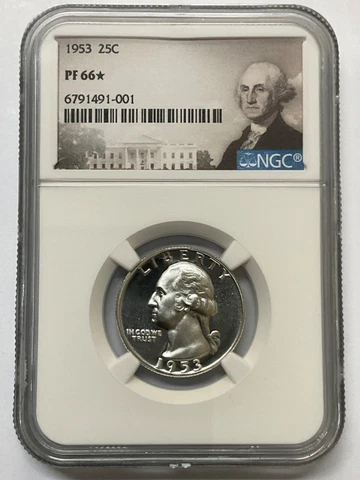 1953 WASHINGTON QUARTER 25C NGC PF 66 STAR Cover