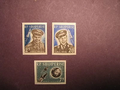 Albania Stamp Scott# 654-656 Imperf. 1st. Group Space Flight 1963 MNH L4B4 - Image 1 of 2